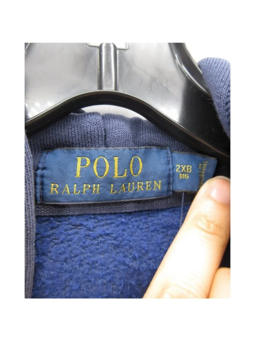 Polo Ralph Lauren Sweatshirt 2XB Big Navy Hoodie Full Zip Red Pony